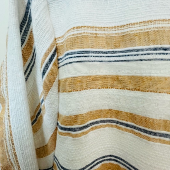 Madewell Striped Mini Dress - White, Blue, Tan - Picture 8 of 12